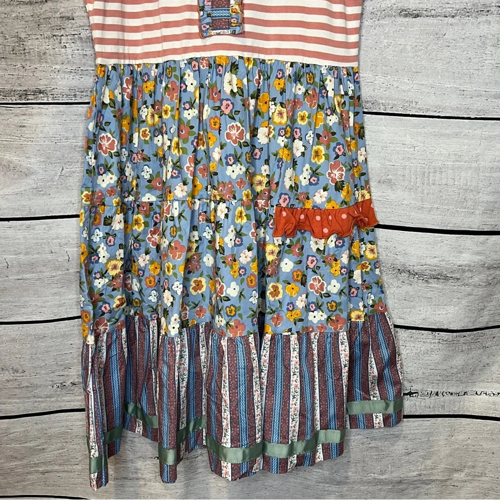 Matilda Jane Heart to Heart World of Wonder Tiered Dress Striped Pink Tank Top